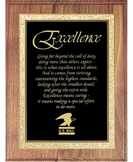 PLA-18-7X9 WOOD PLAQUE WITH BLACK BRASS ENGRAVING PLATE - 7" X 9"